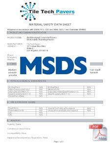 Paver MSDS Info