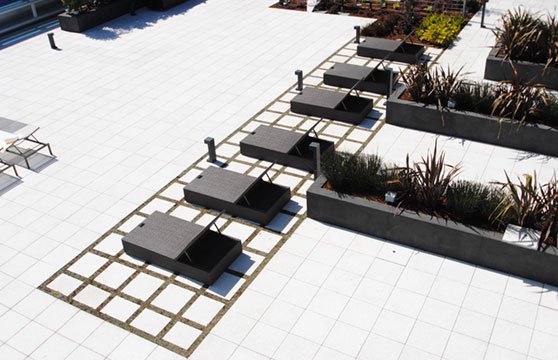 Terrazzo White Porcelain Pavers Rooftop Pool Deck 01